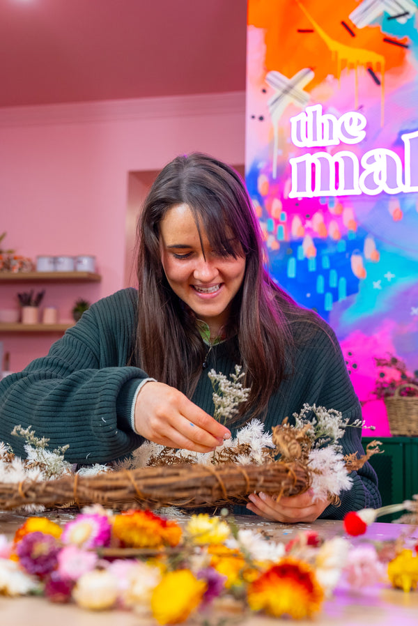 Festive Wreaths & Fizz Workshop - Home Studio Experience