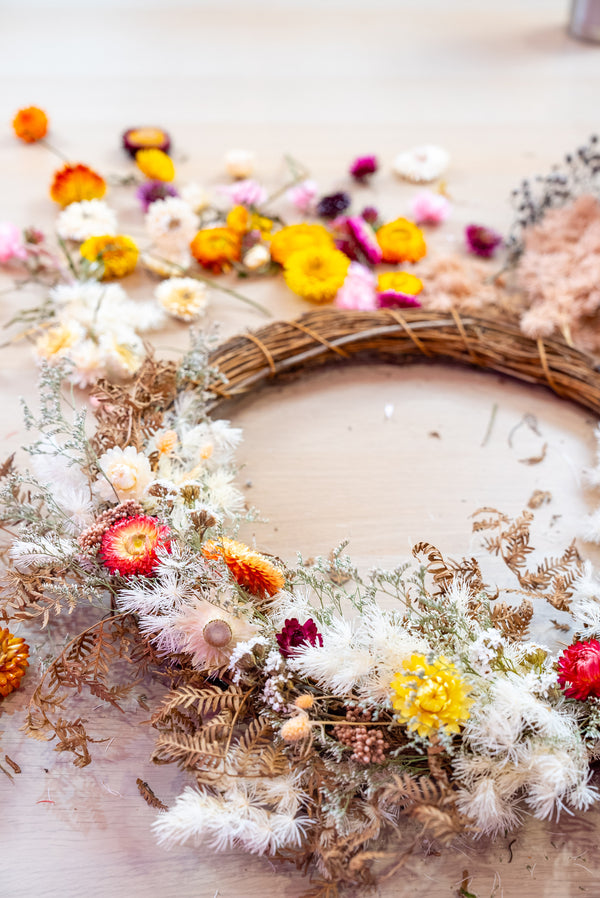 Festive Wreaths & Fizz Workshop - Home Studio Experience