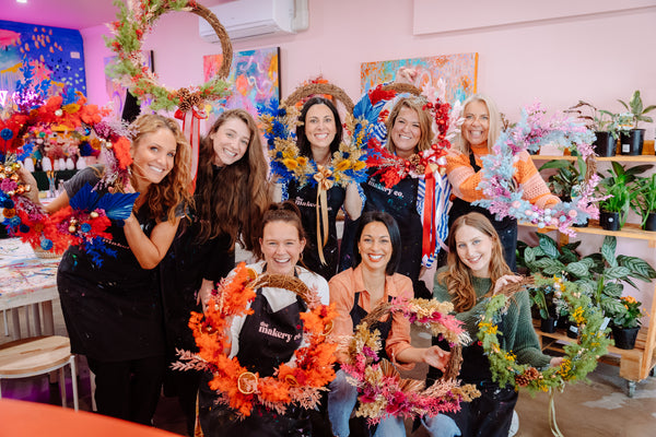Festive Wreaths & Fizz Workshop - Home Studio Experience