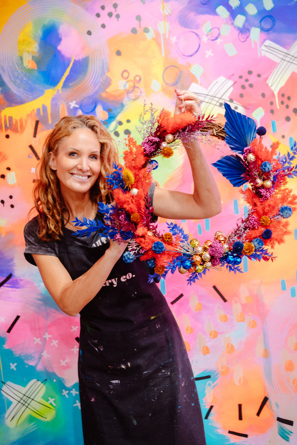 Festive Wreaths & Fizz Workshop - Home Studio Experience