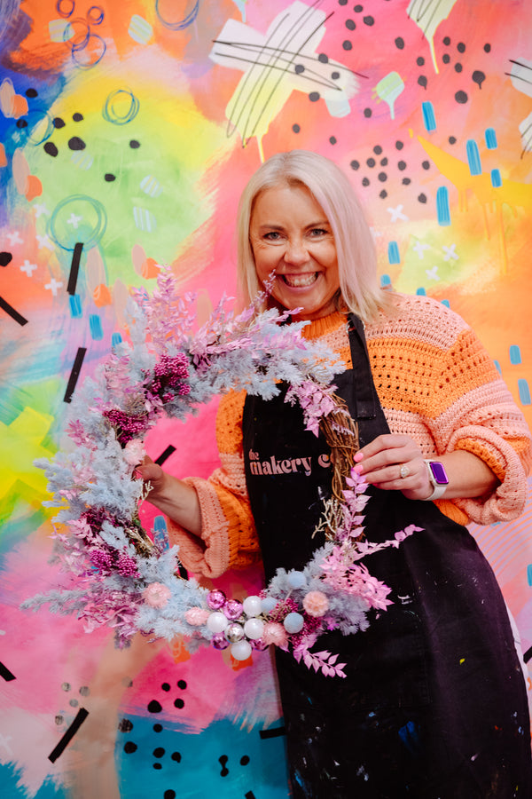 Festive Wreaths & Fizz Workshop - Home Studio Experience