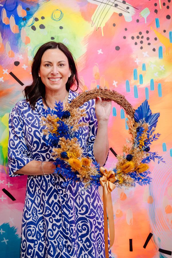 Festive Wreaths & Fizz Workshop - Home Studio Experience