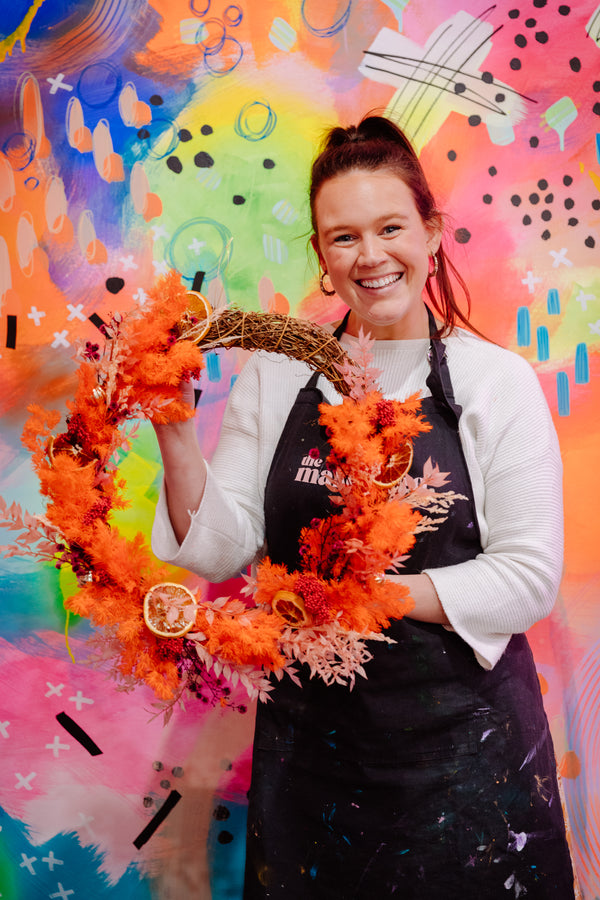 Festive Wreaths & Fizz Workshop - Home Studio Experience