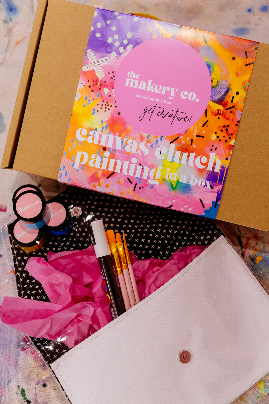 In A Box Creative Art & Craft DIY Canvas Clutch Painting Kit