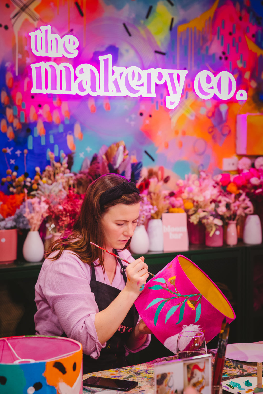 Lamp & Lampshade Painting, Creative Craft Art Adelaide Hills